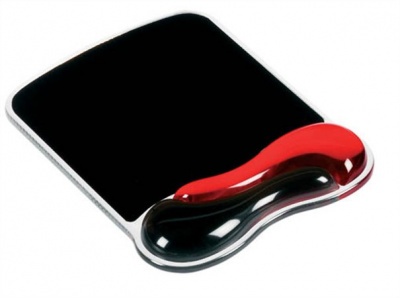 Podložka pod myš s gélovou opierkou zápästia, KENSINGTON „DuoGel”, čierna-červená