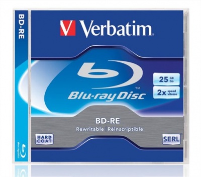 BD-RE BluRay disk, prepisovateľný, 25GB, 1-2x, 1 ks, klasický obal, VERBATIM