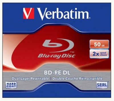 BD-RE BluRay disk, dvojvrstvový, prepisovateľný, 50GB, 2x, 1 ks, klasický obal, VERBATIM