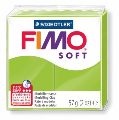 Modelovacia hmota, 57 g, polymérová, FIMO "Soft", jablkovo zelená