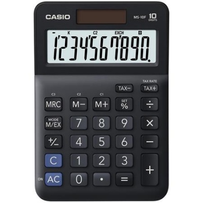 Kalkulačka, stolová, 10 miestny displej, CASIO "MS-10 F", čierna