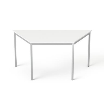 Stôl s kovovými nohami, univerzálny, lichobežníkový tvar, 75x150/75 cm, MAYAH „Freedom SV-41“, biela