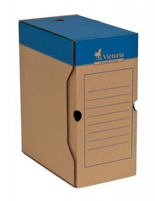 Archívny box, A4, 150 mm, kartón, VICTORIA OFFICE, prírodný
