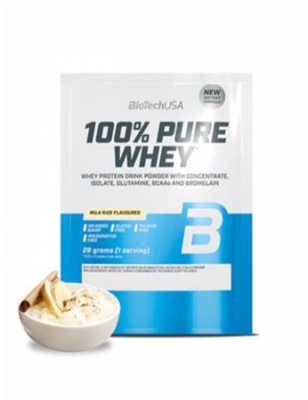 Srvátkový proteínový prášok, 28g, BIOTECH USA "100% Pure Whey", mliečna ryža