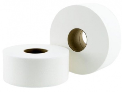 Toaletný papier, 2 vrstvy, veľký kotúč, 10 metrov, priemer 19 cm, snehobiely