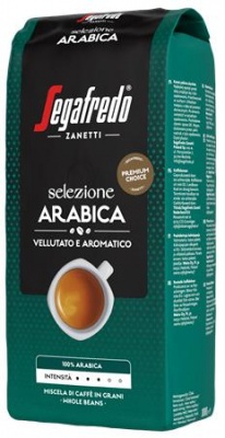 Káva, pražená, zrnková, 1000 g, SEGAFREDO "Selezione Arabica"