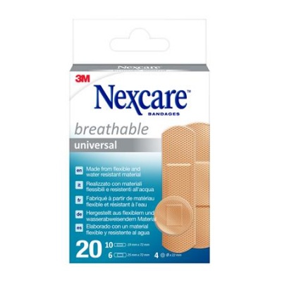 Náplasť, vodeodolná, 20 ks, 3M "Nexcare Universal"