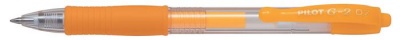 Gélové pero, 0,37 mm, stláčací mechanizmus, PILOT "G-2 Neon", oranžové