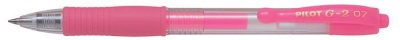 Gélové pero, 0,37 mm, stláčací mechanizmus, PILOT "G-2 Neon", ružové