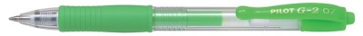 Gélové pero, 0,37 mm, stláčací mechanizmus, PILOT "G-2 Neon", zelené