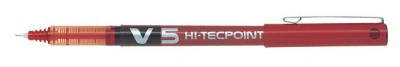 Roller, 0,3 mm, ostrý hrot, s uzáverom, PILOT "Hi-Tecpoint V5", červená