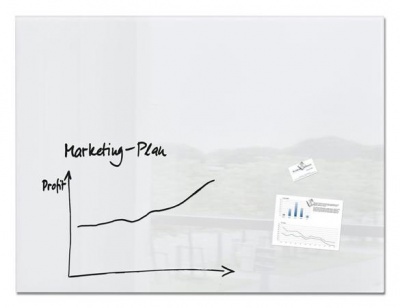 Magnetická sklenená tabuľa, 120x90 cm, SIGEL "Artverum® ", biela