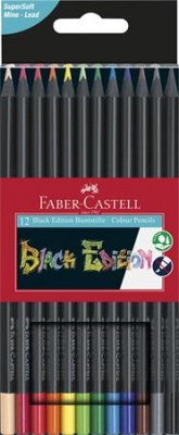 Farebné ceruzky, sada, trojhranné, FABER-CASTELL "Black Edition",  12 rôznych farieb