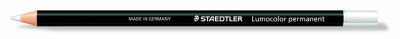 Farebná ceruzka, valcovitý tvar, na všetky povrchy, vodovzdorná (glasochrom) STAEDTLER "Lumocolor 108", biela