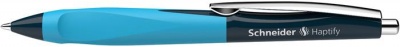 Guľôčkové pero, 0,5 mm, stláčací mechanizmus, tmavomodré-cyanové telo, SCHNEIDER "Haptify", modré