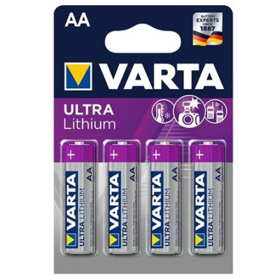 Batéria, AA, tužková, 4 ks, lítiové, VARTA "Ultra Lithium"