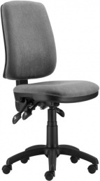 Kancelárska stolička, čalúnená, čierny podstavec, "1640 ASYN", sivá
