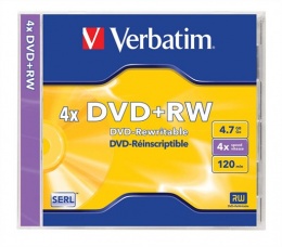 DVD-RW disk, prepisovateľný, 4,7GB, 4x, 1 ks, klasický obal, VERBATIM