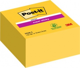 Samolepiaci bloček, 76x76 mm, 350 listov, 3M POSTIT "Super Sticky", žltý