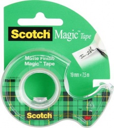 Lepiaca páska, s dispenzorom, 19 mm x 7,5 m, 3M SCOTCH "Magic Tape 810"