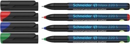 Permanentný popisovač, sada, OHP, 0,4 mm, SCHNEIDER "Maxx 220 S", 4 rôzne farby