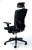 Kancelárska stolička, nastaviteľné opierky rúk, čierne čalúnenie, čierny podstavec, MAYAH "Greg"