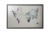 Odkazová tabuľa, magnetická, 60x40 cm, čierny drevený rám,  VICTORIA VISUAL, "Mapa sveta"